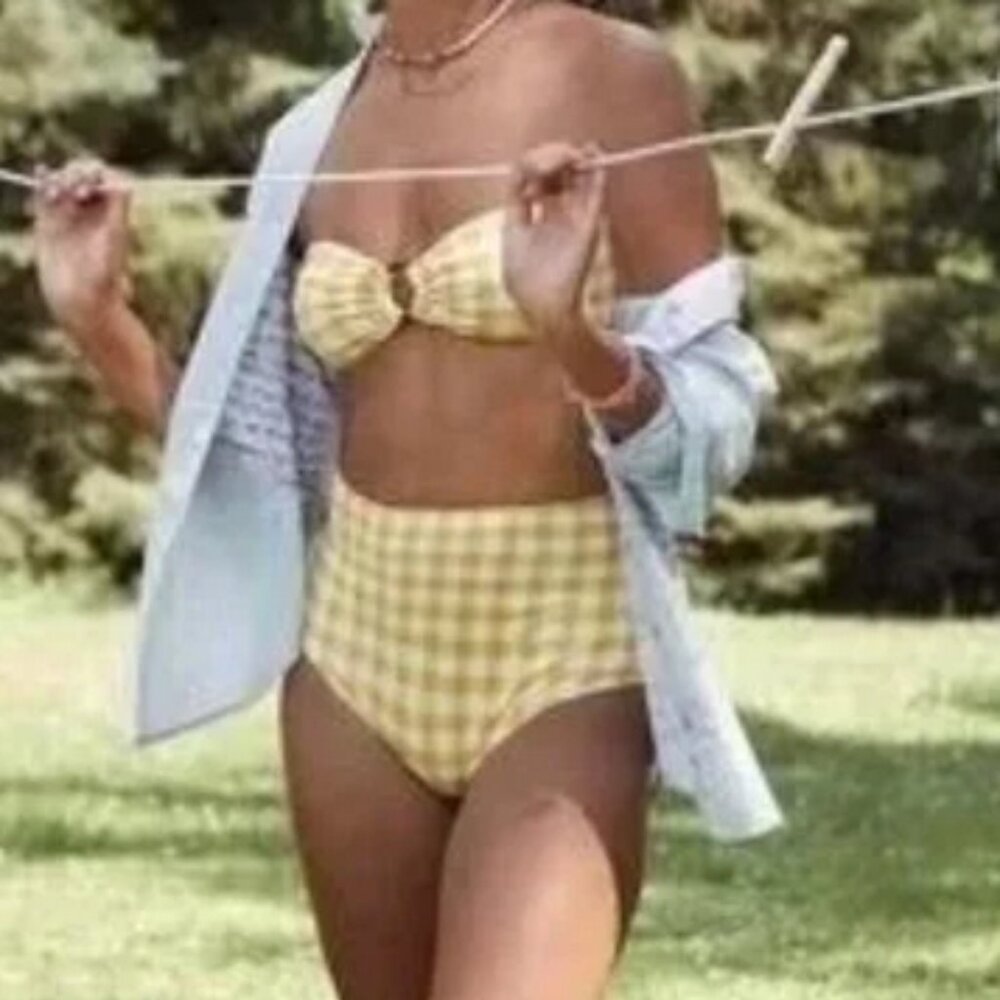 Faithfull the Brand Yellow Gingham Bikini